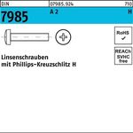 Linsenschraube DIN 7985 PH M1,6x 12-H A 2 1000 Stück - VPE: 1000