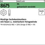 Sechskantmutter ISO 8675 Fasen M36x2 Automatenstahl galv.verz. 10St. - VPE: 10