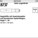 Kegelstift ISO 8737 Gewindezapfen 8x 60 Stahl ungehärtet Kegel 1:50 10 Stück - VPE: 10