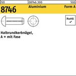 Halbrundkerbnagel ISO 8746 Fase 2,5x 5 Aluminium 500 Stück - VPE: 500