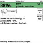 Deckenhaken R 88144 Typ 18 140x 9,9x 22 Stahl galv.verz. 20 Stück - VPE: 20