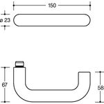 Halbgarnitur 111PBR22.230 PA 90m 4-KT.8mm 38,1-43,0mm Schutzrosetten HEWI