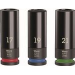 Kraftsteckschlüsselsatz Wheel Impaktor C Set 1 3-tlg.1/2 Zoll lang,6-kant WERA