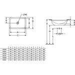 V&B Unterbauwaschtisch LOOP & FRIENDS mit ÜL, rechteckig 450x280mm we