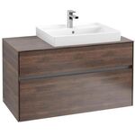 V&B Waschtischunterschrank COLLARO 100x54,8x50cm WT re m LED-B. Arizona Oak
