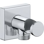 Duravit Wandanschlussbogen eckige Rosette, mit Brausehalter chrom