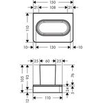 Zahnglas Axor Universal mt Halter, mattschwarz