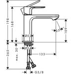 HG Einhebel-Waschtischmischer Rebris S 110 CoolStart, ohne Ablaufgarnitur chrom