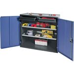 Werkzeug-/Beistellschrank H1000xB1000xT500mm 2 Schubl.,2 BD grau/blau NCS PROMAT