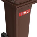 Müllgroßbehälter 80l HDPE braun fahrbar,n.EN 840 SULO