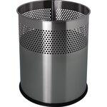 Papierkorb 15l H321xØ255mm rd.VA silber HELIT