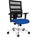 Bürodrehstuhl m.Punktsynchrontechnik schwarz/blau 450-550mm Trgf.110kg