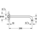 Grohe Brausearm RAINSHOWER Ausldg 286mm chr