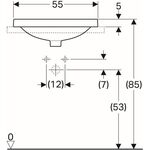 Geberit Einbauwaschtisch VariForm ov 55x40cm o HL o ÜL Use glasiert weiß
