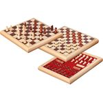 Schach-Dame-Set Holzbox 32x32cm