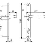 1/2 Profiltür-Garnitur NY 1810/3346SN Alu.F9016 PZ HOPPE