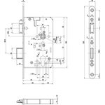 Panik-Einsteckschloss 2320 Fkt.B rd 24/65/72/9mm DIN L/R VA BKS