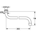 Grohe S-Auslauf 5 Stück Ausldg 300mm chr