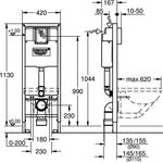 Grohe Wand-WC-Element RAPID SL Spülkasten 6 l