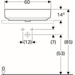 Geberit Aufsatzwaschtisch VariForm ov 600x450mm m HLB ohne Überlauf weiß