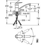 Grohe EH-Spültischbatterie EUROSMART C 1/2Zoll fla Ala ND chr