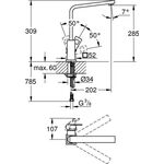 GROHE Einhand-Spültischbatterie Eurocube 1/2Zoll ho Ala su-st