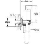 GROHE Wandhalterset Sena Trigger 35 Brauseschlauch 1250mm chr