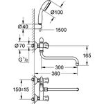 Grohe Mehrzweckbatterie COSTA 1/2Zoll m Brausegarnitur chr
