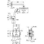 Duschsystem GROHTHERM m Thermostat und Kopfbrause rd chr