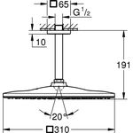 Grohe Kopfbr.set RAINSHOWER MONO 310 CUB Deckenausl 142mm co sun gebü
