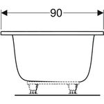 Geberit Badewanne TAWA Duo 1900x900x466mm weiß