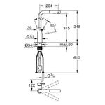 Grohe Einhand-Spültischbatterie ESSENCE 1/2Zoll, L-Auslauf warm sunset gebürstet