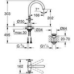 Grohe WT-Einlochbatterie ATRIO 1/2Zoll, L-Size supersteel