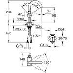 GROHE Einhand-Waschtischbatterie Atrio M-Size supersteel