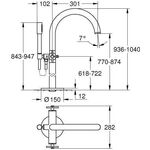 Grohe Zweigriff-Wannenbatterie ATRIO FMS, Bodenmontage supersteel