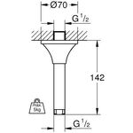 GROHE Deckenauslass Rainshower Grandera Länge 142mm chrom
