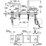 Grohe 4L-EH-Wannenkombi ALLURE BRILLIANT Griff mit Rändelstruktur chrom