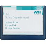 Türschild ABS B.149xH.105,5mm Sichtfenster Acryl Rücken blau