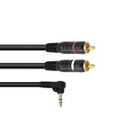 OMNITRONIC Adapterkabel 3,5 Klinke 90°/2xCinch 0,5m