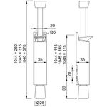 Türfeststeller 1045.02 Alu.silberf.lack.Hubh.90mm Türmontage KWS