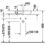 Duravit Aufsatzbecken CAPE COD o ÜL m Arm-Ins d= 480mm 1 HL we sdm WG