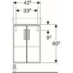 Eck-HWB-Uschr. RENOVA COMPACT 425x604x330mm Fr Lack hellgrau hochglanz