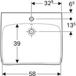Geberit Waschtisch RENOVA COMFORT 650x550mm barrerefrei m HL m ÜL weiß