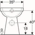 Geberit St.WC flach RENOVA COMFORT erhöht barrierefr Ab horizontal weiß KT