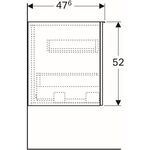 Geberit Seitenschrank ACANTO 450x520x476mm La ma lava Front Glas lava