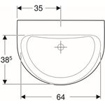 Geberit Waschtisch RENOVA o HL ohne Überlauf 700x520mm weiß KT