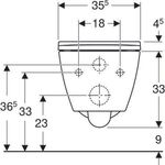 Geberit Wand-Tiefspül-WC SMYLE Square Rimfree geschl. Form mit WC-Sitz weiß