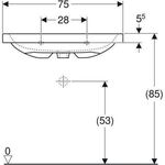 Geberit Waschtisch iCon Light o HL ohne Überlauf 750x480mm weiß KT