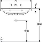 Geberit Waschtisch iCon Light 750x420mm verk. Ausldg o HL m ÜL weiß