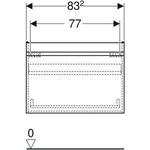 Geberit WT-Unterschrank RENOVA PLAN m 1 Sch. 900x606x446mm Fol. NB hickory
